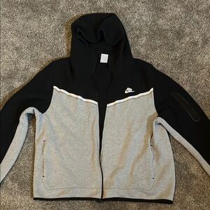 Nike Black and Gray Hoodie with White Accents